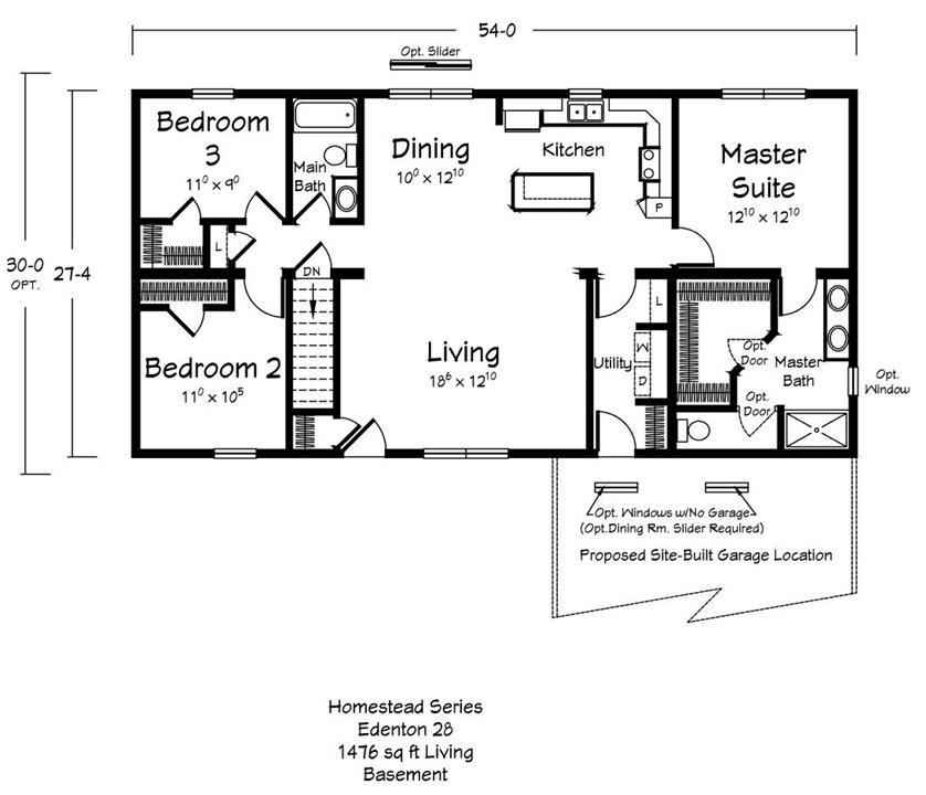 Edenton - Homestead - Main Floor Plan