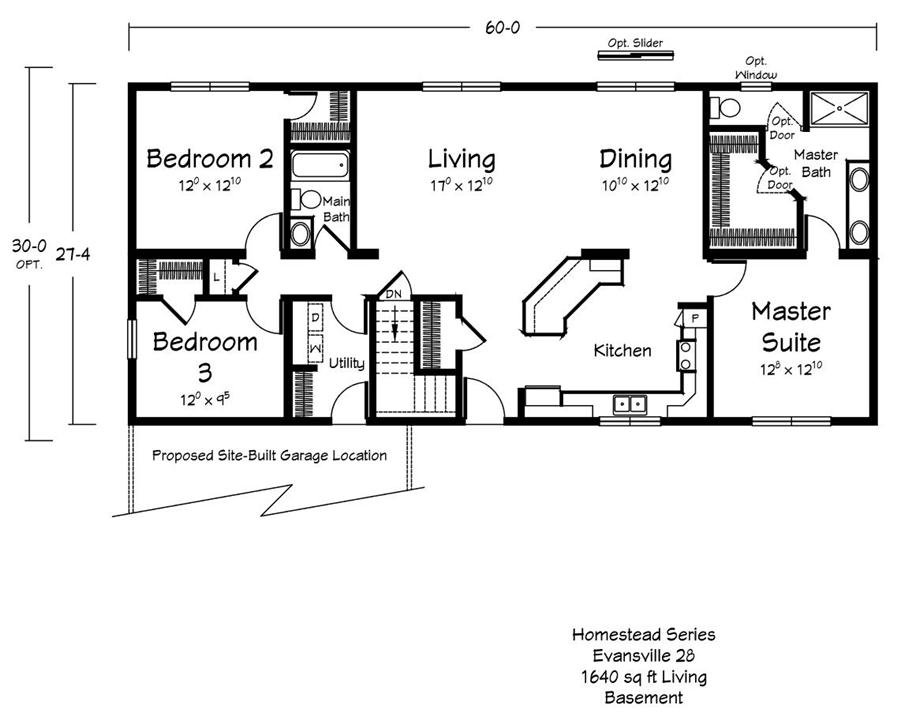 Evansville - Homestead - First Floor Plan