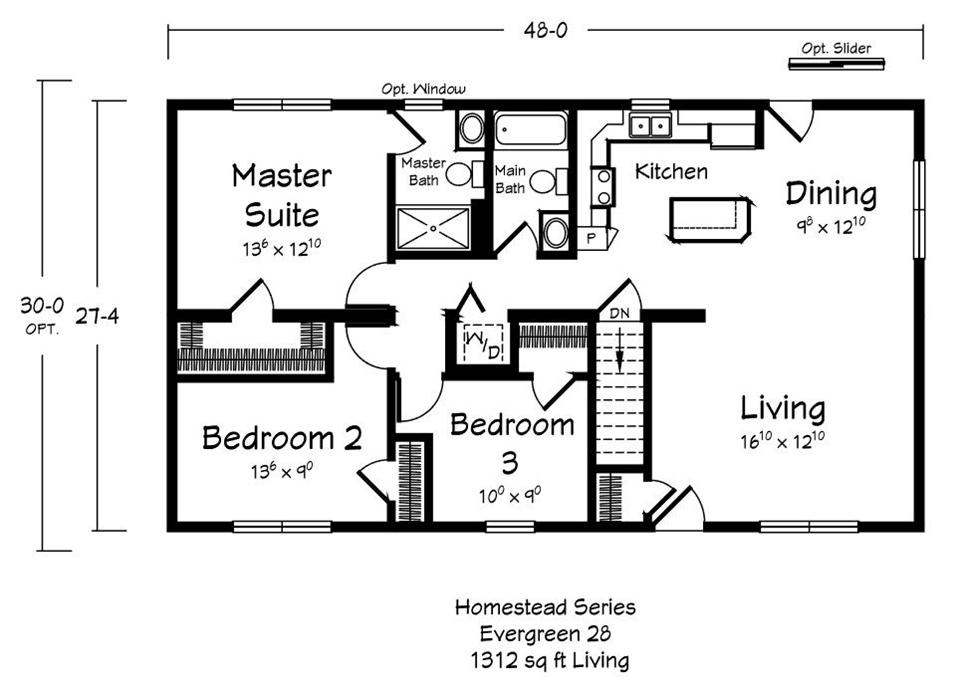 Evergreen - Homestead - Main Floor Plan
