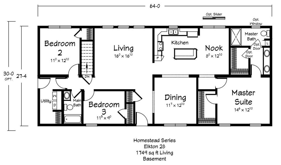 Elkton - Homestead - First Floor Plan