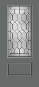 3/4 - Lite Crystalline Glass w/ Black Caming Farmhouse Style Door RCDAB