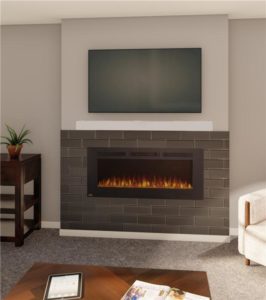 Electric Fireplace with Glass Surround
