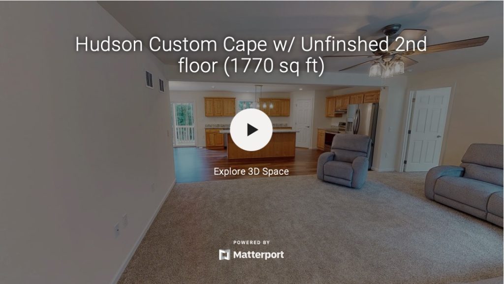 Hudson Custom Cape w/ Unfinshed 2nd floor (1770 sq ft)